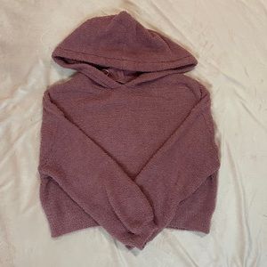 cropped fuzzy hoodie